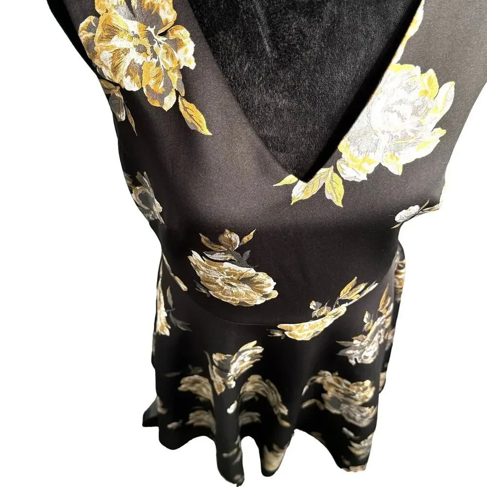 White House Black Market Black Floral Fit & Flare Dress - Picture 8 of 9